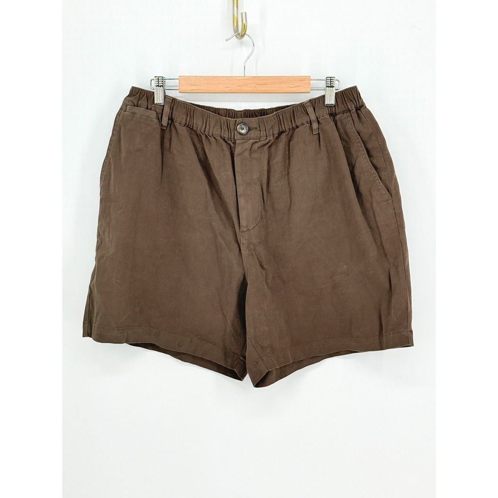 Cove USA Die On Empty Mens Brown Cotton Stretch Elastic Waist Chino Shorts 38W